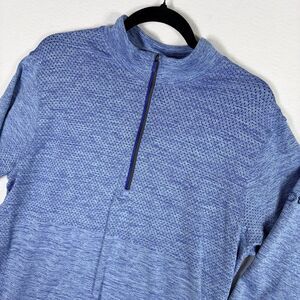 Lululemon Metal Vent Tech 1/2 Zip Pullover Men's Blue Tenable Logo Size Large L